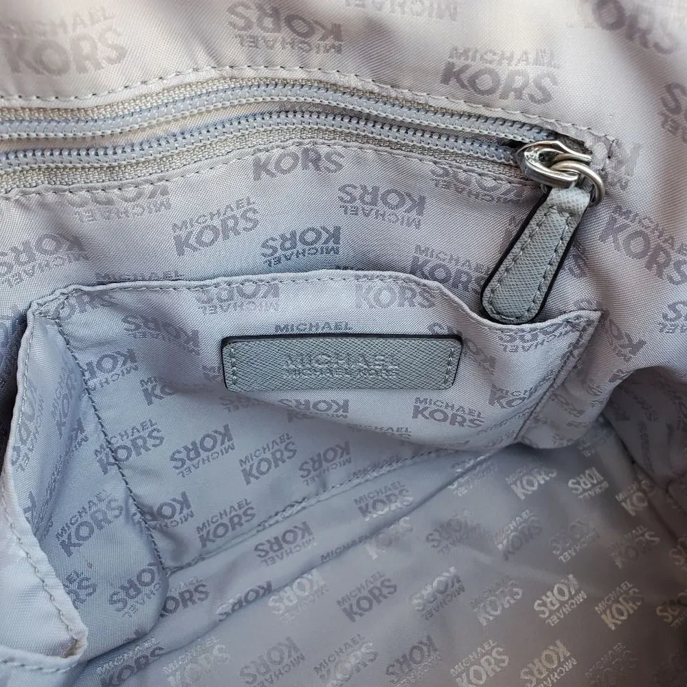 Michael Kors Gray Saffiano Leather Crossbody Satchel